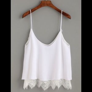 NWOT Zara Eyelash Lace Trim Cami Top